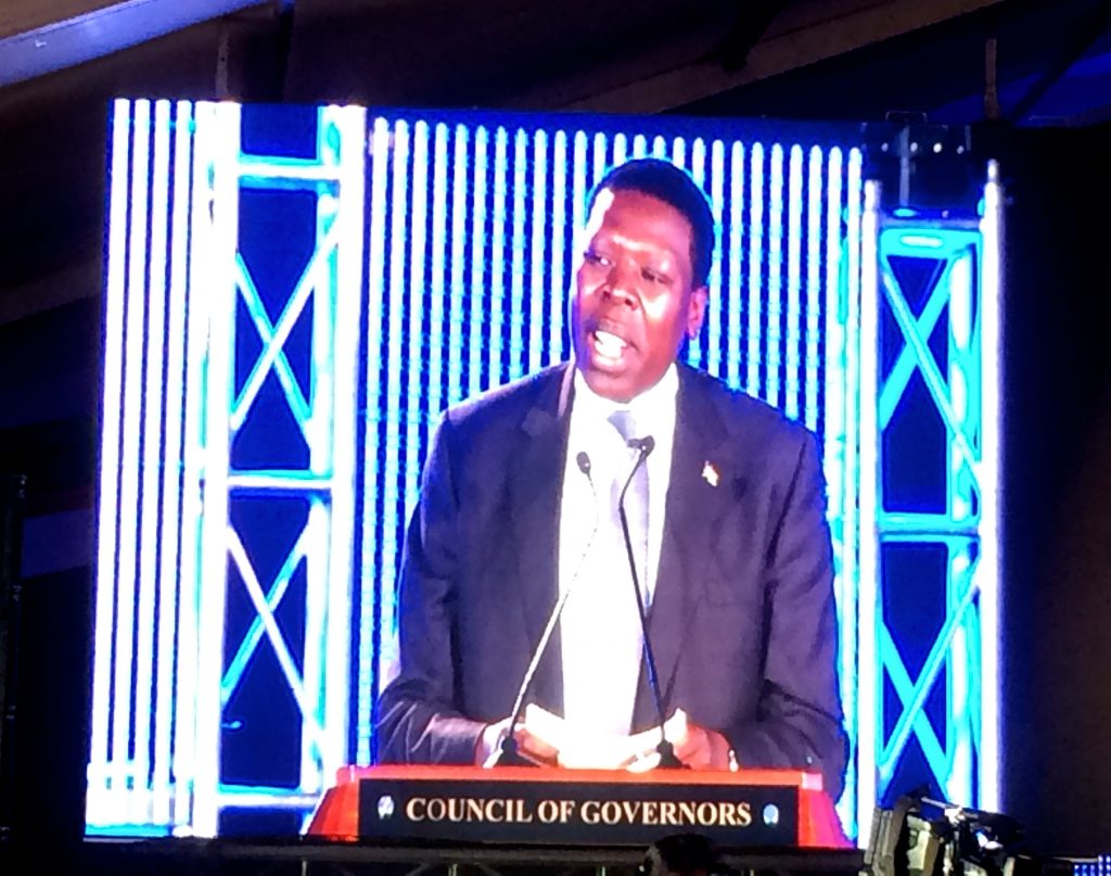 Cabinet Secretary for Water and Irrigation, Eugene Wamalwa, closes the Devolution Conference on behalf of Deputy President of Kenya, H.E. Ruto